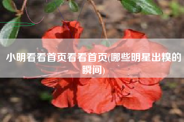 小明看看首页看看首页(哪些明星出糗的瞬间)