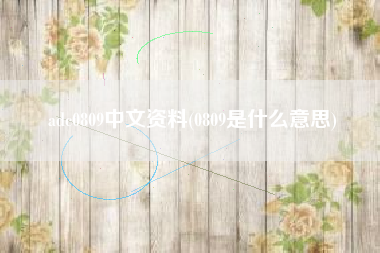 adc0809中文资料(0809是什么意思)