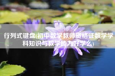 行列式键盘(初中数学教师资格证数学学科知识与教学能力好学么)