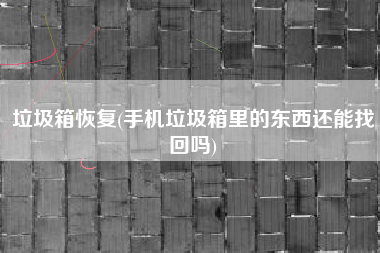 垃圾箱恢复(手机垃圾箱里的东西还能找回吗)