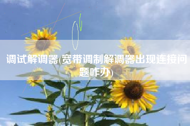 调试解调器(宽带调制解调器出现连接问题咋办)