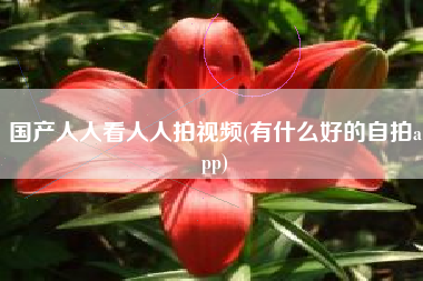 国产人人看人人拍视频(有什么好的自拍app)