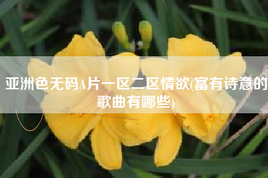 亚洲色无码A片一区二区情欲(富有诗意的歌曲有哪些)