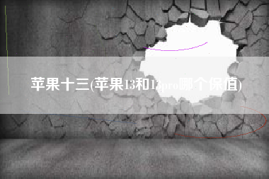苹果十三(苹果13和13pro哪个保值)