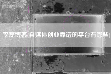 李磊博客(自媒体创业靠谱的平台有哪些)