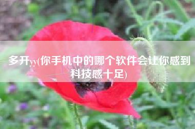 多开yy(你手机中的哪个软件会让你感到科技感十足)