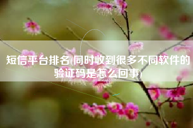 短信平台排名(同时收到很多不同软件的验证码是怎么回事)