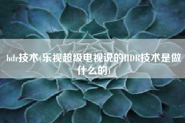 hdr技术(乐视超级电视说的HDR技术是做什么的)