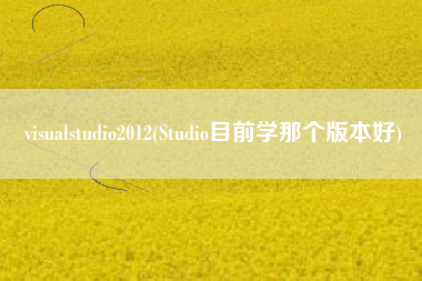 visualstudio2012(Studio目前学那个版本好)