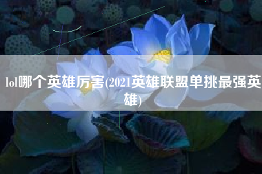 lol哪个英雄厉害(2021英雄联盟单挑最强英雄)