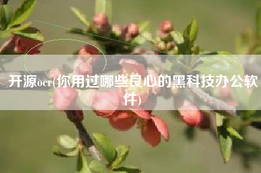 开源ocr(你用过哪些良心的黑科技办公软件)