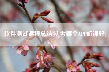 软件测试课程总结(法考哪个APP听课好)