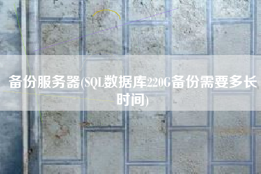 备份服务器(SQL数据库220G备份需要多长时间)