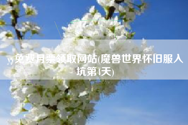 yy免费月票领取网站(魔兽世界怀旧服入坑第4天)