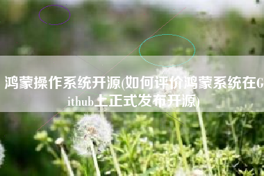 鸿蒙操作系统开源(如何评价鸿蒙系统在Github上正式发布开源)