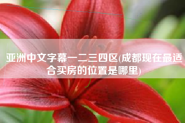 亚洲中文字幕一二三四区(成都现在最适合买房的位置是哪里)