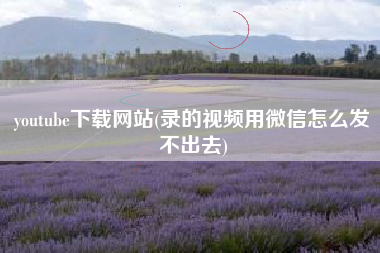 youtube下载网站(录的视频用微信怎么发不出去)