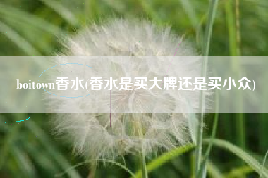 boitown香水(香水是买大牌还是买小众)