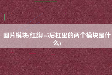 图片模块(红旗hs5后杠里的两个模块是什么)