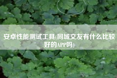安卓性能测试工具(同城交友有什么比较好的APP吗)