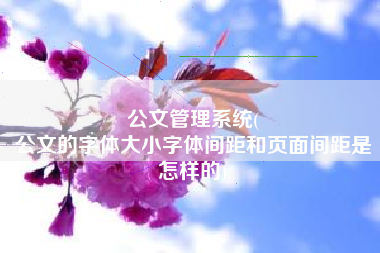 公文管理系统(
公文的字体大小字体间距和页面间距是怎样的) 公文管理系统(
公文的字体大小字体间距和页面间距是怎样的)