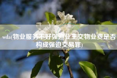 wda(物业服务不好强迫业主交物业费是否构成强迫交易罪)