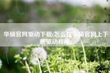 华硕官网驱动下载(怎么在华硕官网上下载驱动程序)