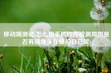 移动端测试(怎么用手机软件检测周围是否有摄像头在偷拍自己呢)