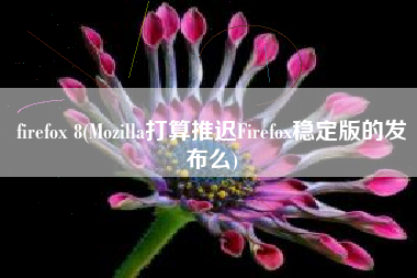 firefox 8(Mozilla打算推迟Firefox稳定版的发布么)