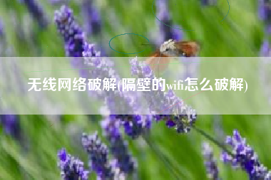 无线网络破解(隔壁的wifi怎么破解)