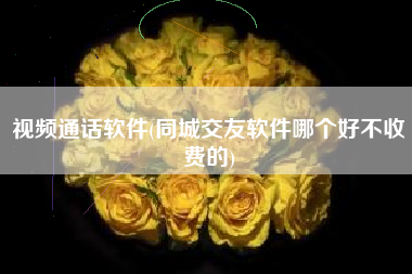 视频通话软件(同城交友软件哪个好不收费的)