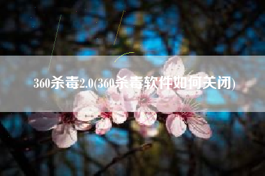 360杀毒2.0(360杀毒软件如何关闭)
