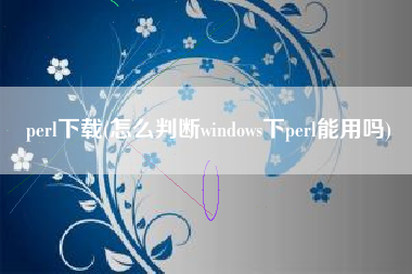 perl下载(怎么判断windows下perl能用吗)