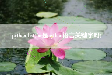 python list(for是python语言关键字吗)
