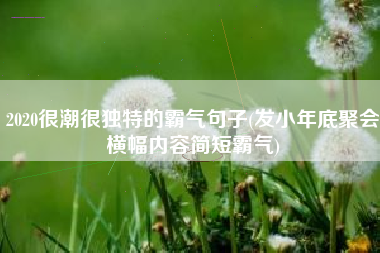2020很潮很独特的霸气句子(发小年底聚会横幅内容简短霸气)