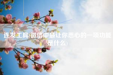 连发工具(微信中最让你恶心的一项功能是什么)