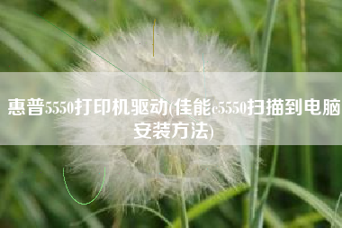 惠普5550打印机驱动(佳能c5550扫描到电脑安装方法)