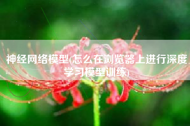 神经网络模型(怎么在浏览器上进行深度学习模型训练)