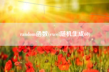 random函数(excel随机生成60)