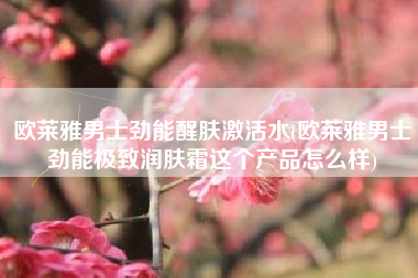 欧莱雅男士劲能醒肤激活水(欧莱雅男士劲能极致润肤霜这个产品怎么样)
