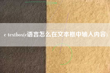 c textbox(c语言怎么在文本框中输入内容)
