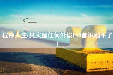程序人生(其实是任何外设USB都识别不了)