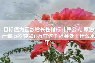 目标值为正数增长性指标计算公式 原油产量(26岁存款10万在这个社会处于什么水平)