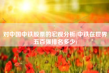 对中国中铁股票的宏观分析(中铁在世界五百强排名多少)