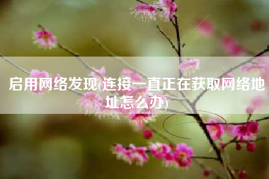 启用网络发现(连接一直正在获取网络地址怎么办)