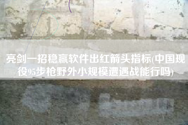 亮剑一招稳赢软件出红箭头指标(中国现役95步枪野外小规模遭遇战能行吗)