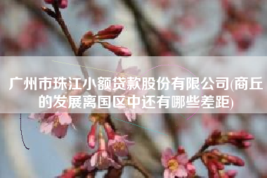 广州市珠江小额贷款股份有限公司(商丘的发展离国区中还有哪些差距)