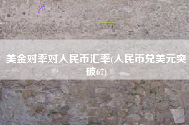 美金对率对人民币汇率(人民币兑美元突破67)
