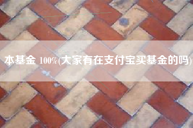 本基金 100%(大家有在支付宝买基金的吗)
