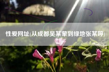 性爱网址(从成都吴某蒙到绿地张某婷)